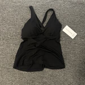 NWT! Athleta Black Plunge Tankini D-DD